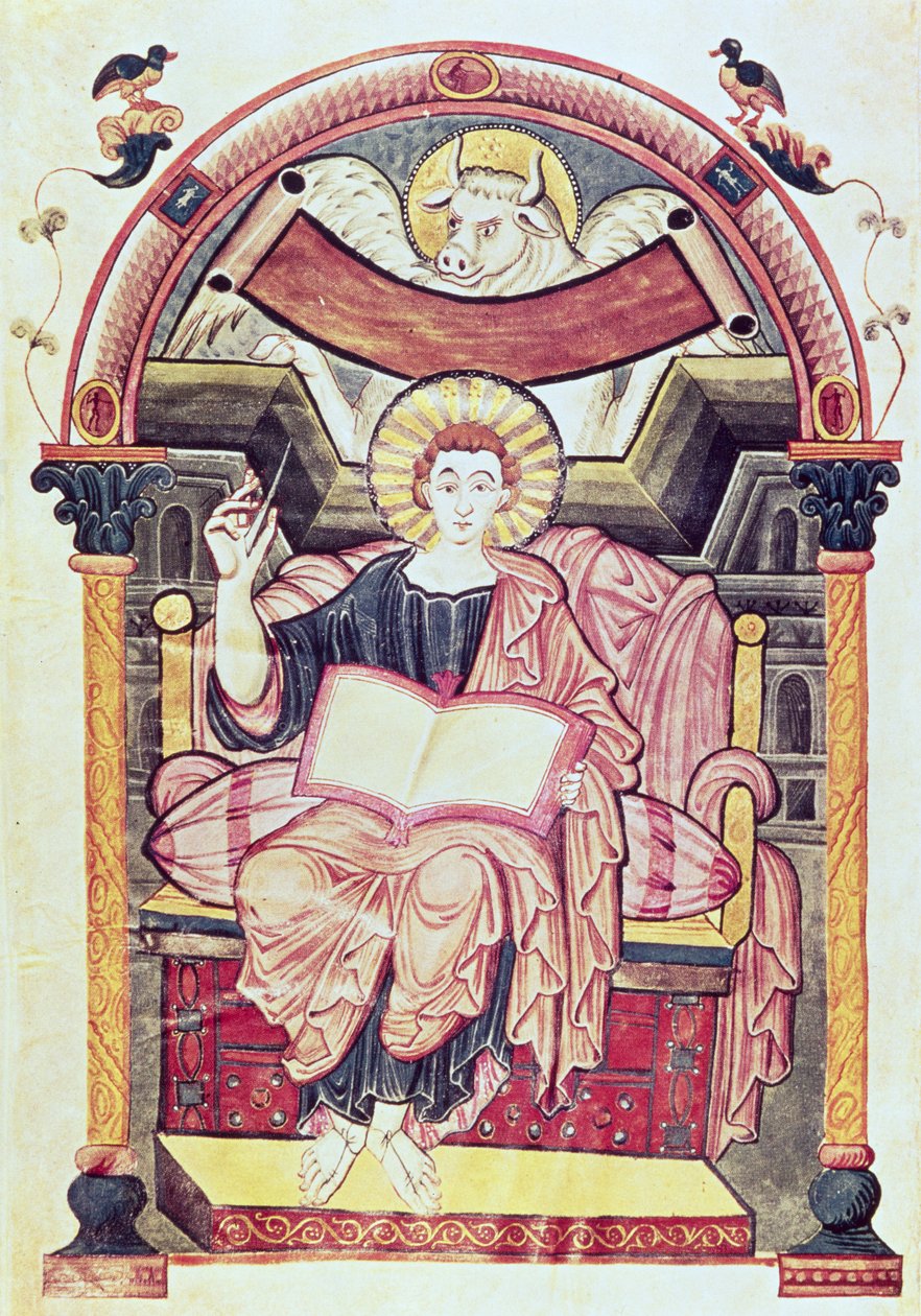 St. Luke the Evangelist, from Treves, Carolingian, c.800 AD by German School