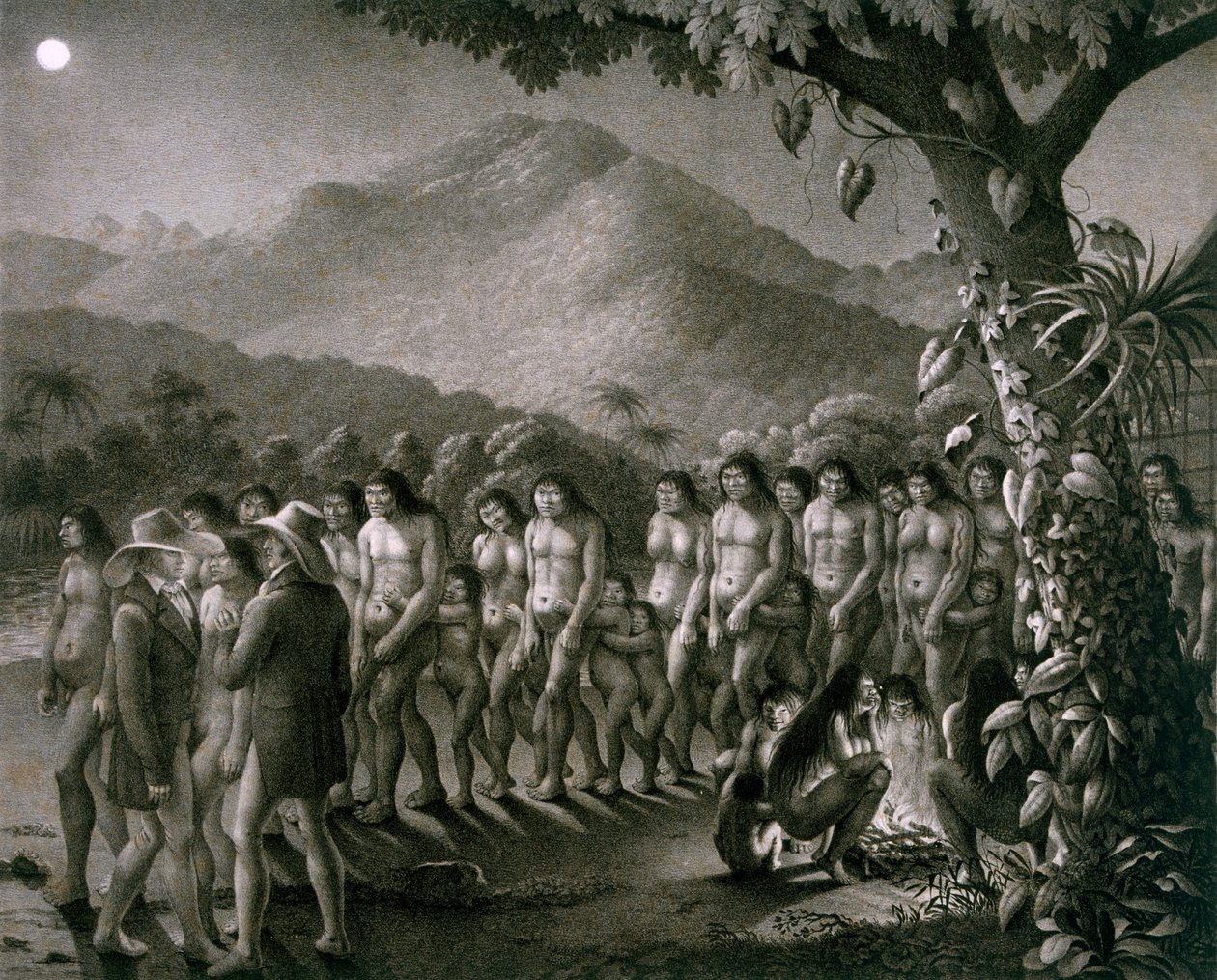 Dance of the Puri Tribe, illustration from the Atlas of a Journey in Brasil by German School