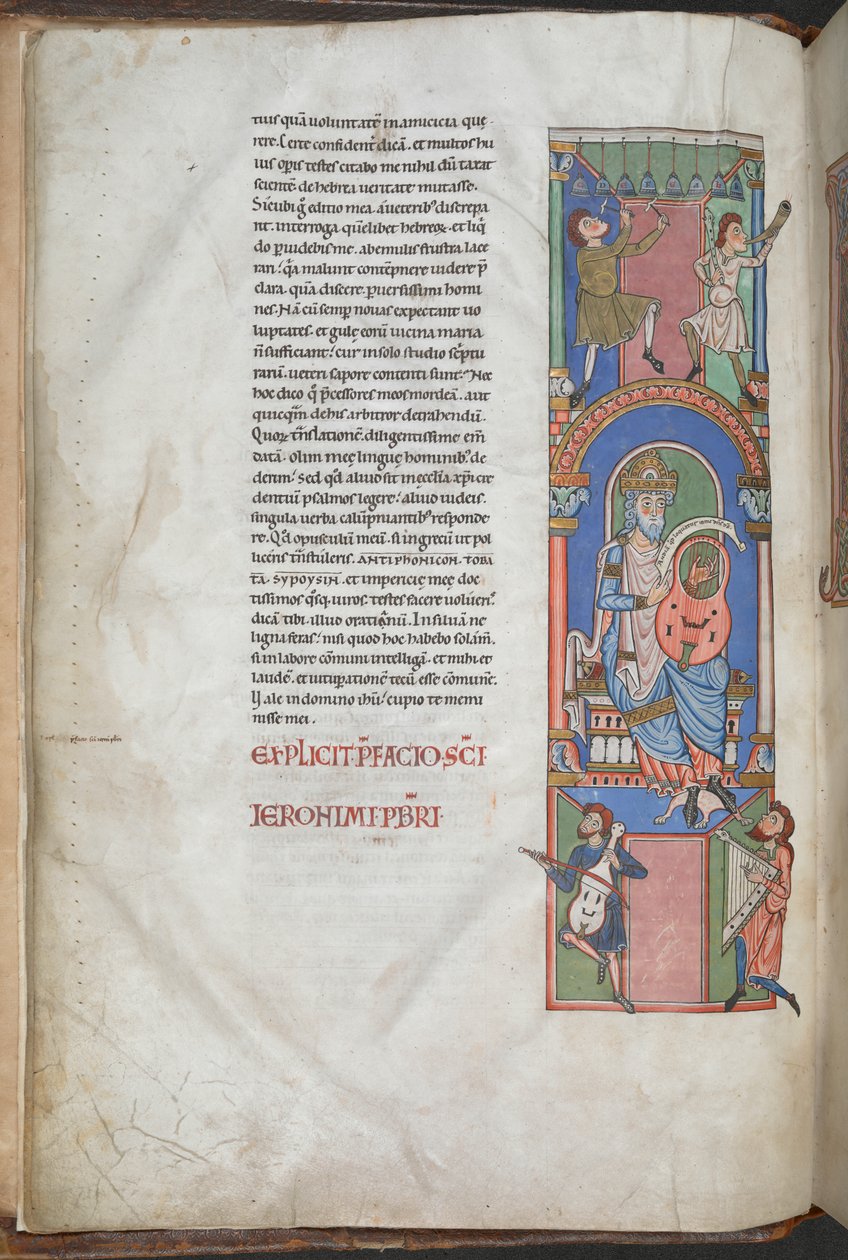 David as a Harpist at the Preface to Psalms, the 'Worms Bible'