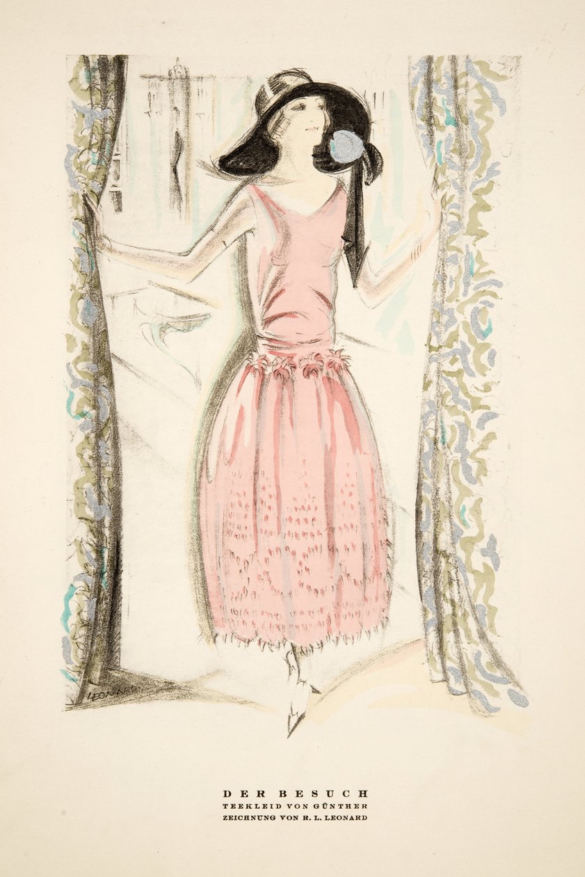 Der Besuch, Tea Dress by Gunther, from Styl, pub. 1922 by German School