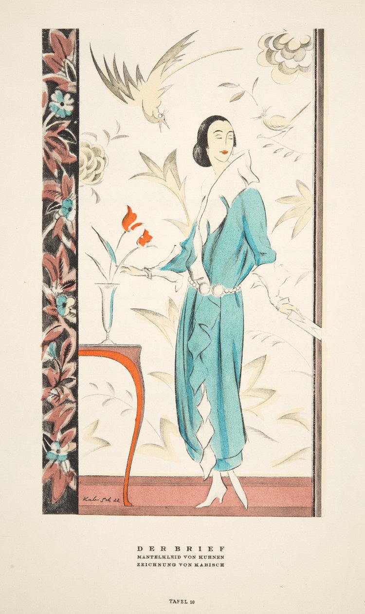 Der Brief, Coat Dress by Kurnen, from Styl, pub.1922 by German School