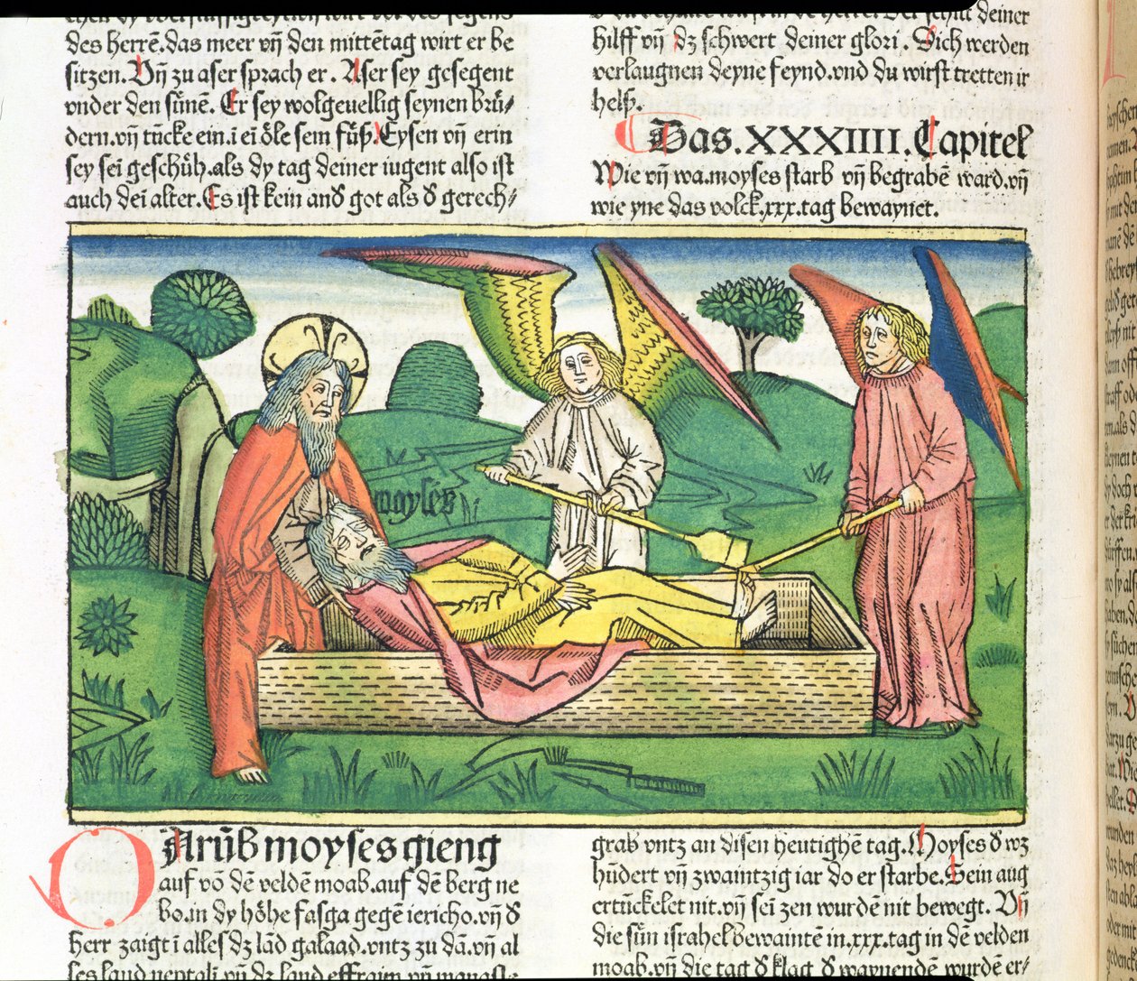 Deuteronomy 34 Death of Moses, from the Nuremberg Bible by German School