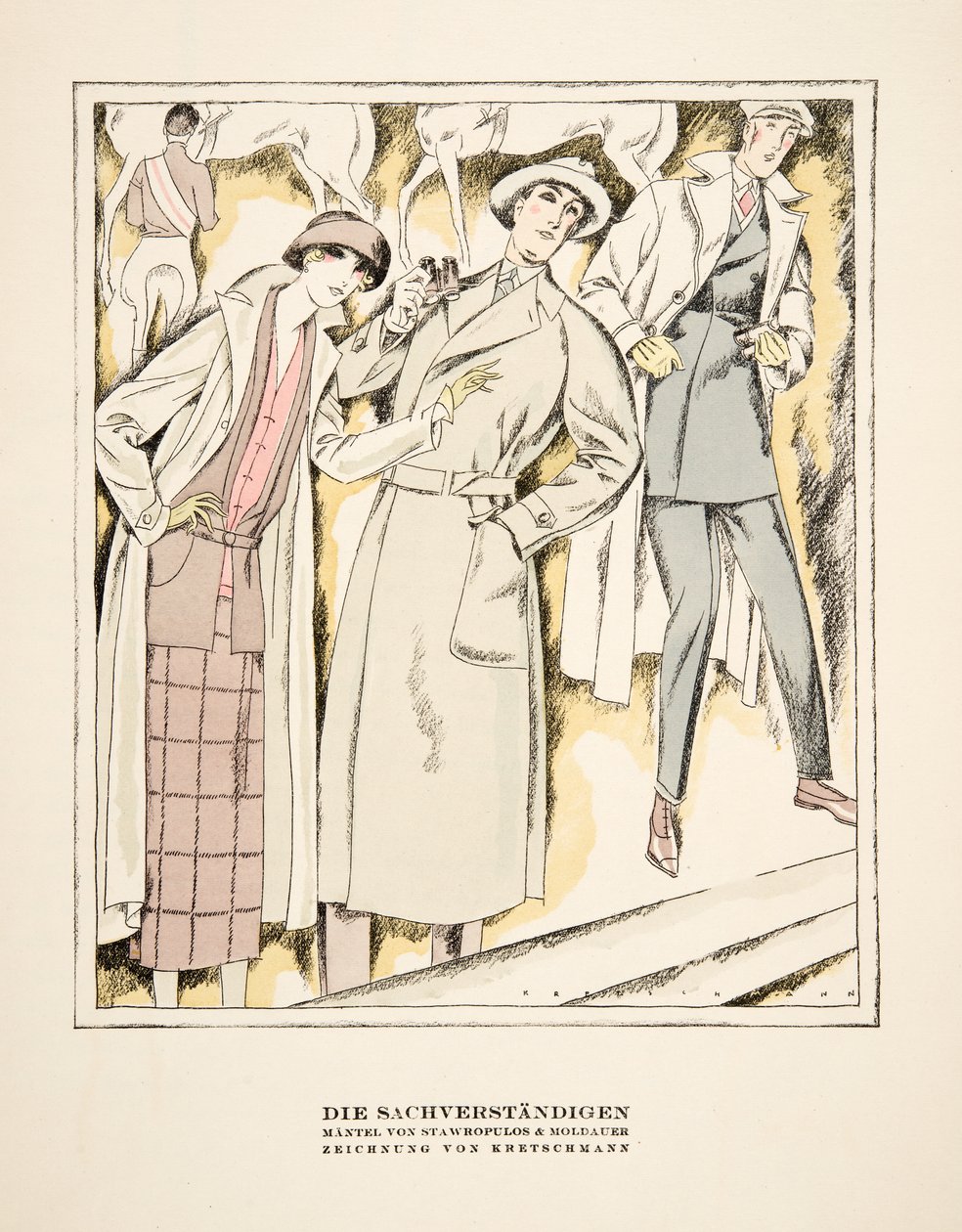Die Sachverständigen, Advertisement for Coats by Stawropulos & Moldauer, from Styl, pub. 1922 by German School