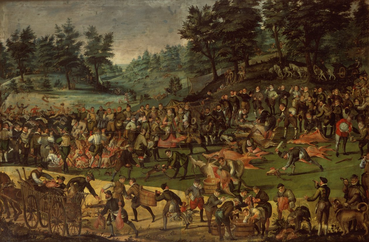 Duke of Wurttemberg his wife Dorothea von Baden and courtiers celebrating after the Hunt by German School
