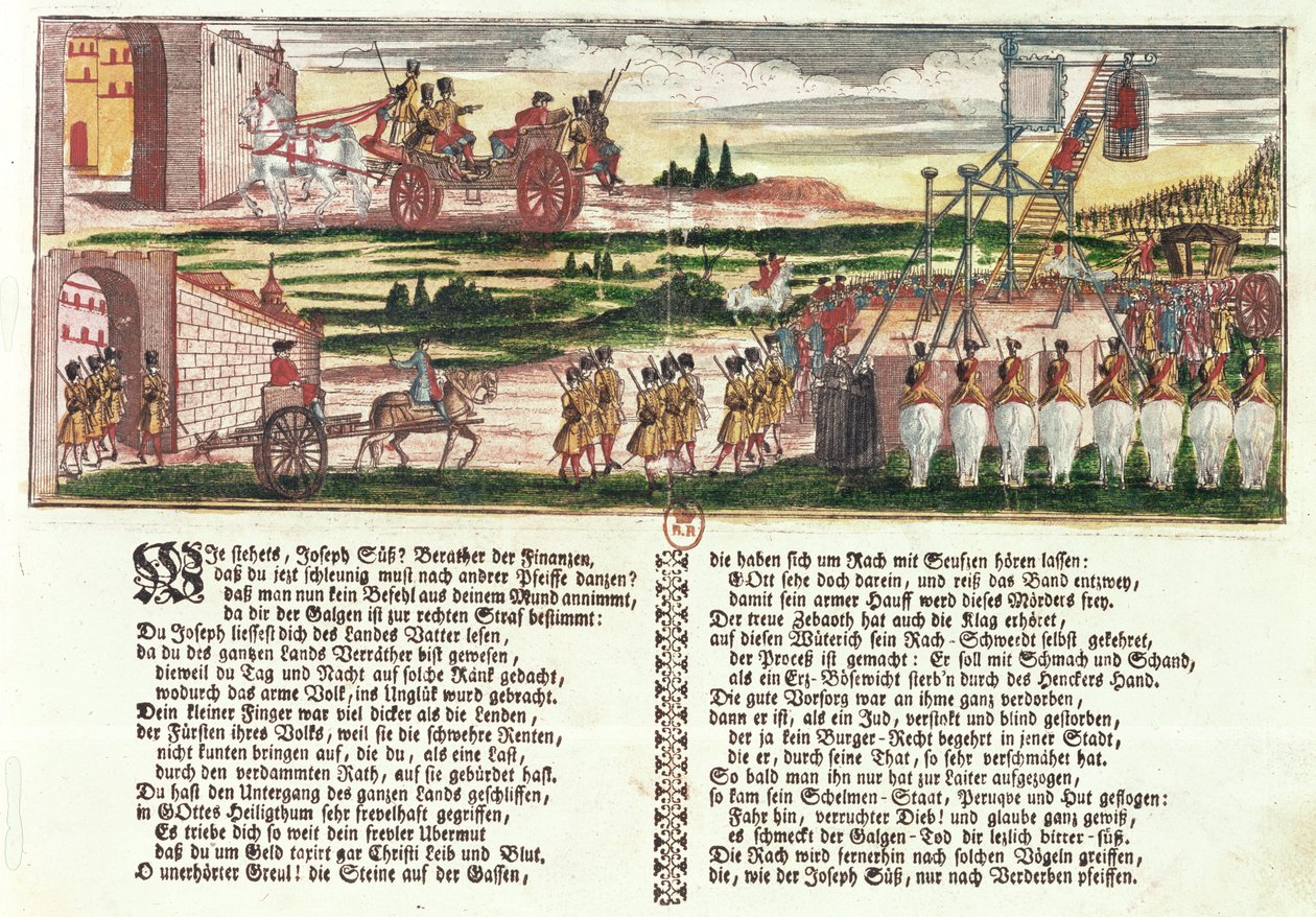 Execution of Joseph Süss Oppenheimer in 1738 by German School