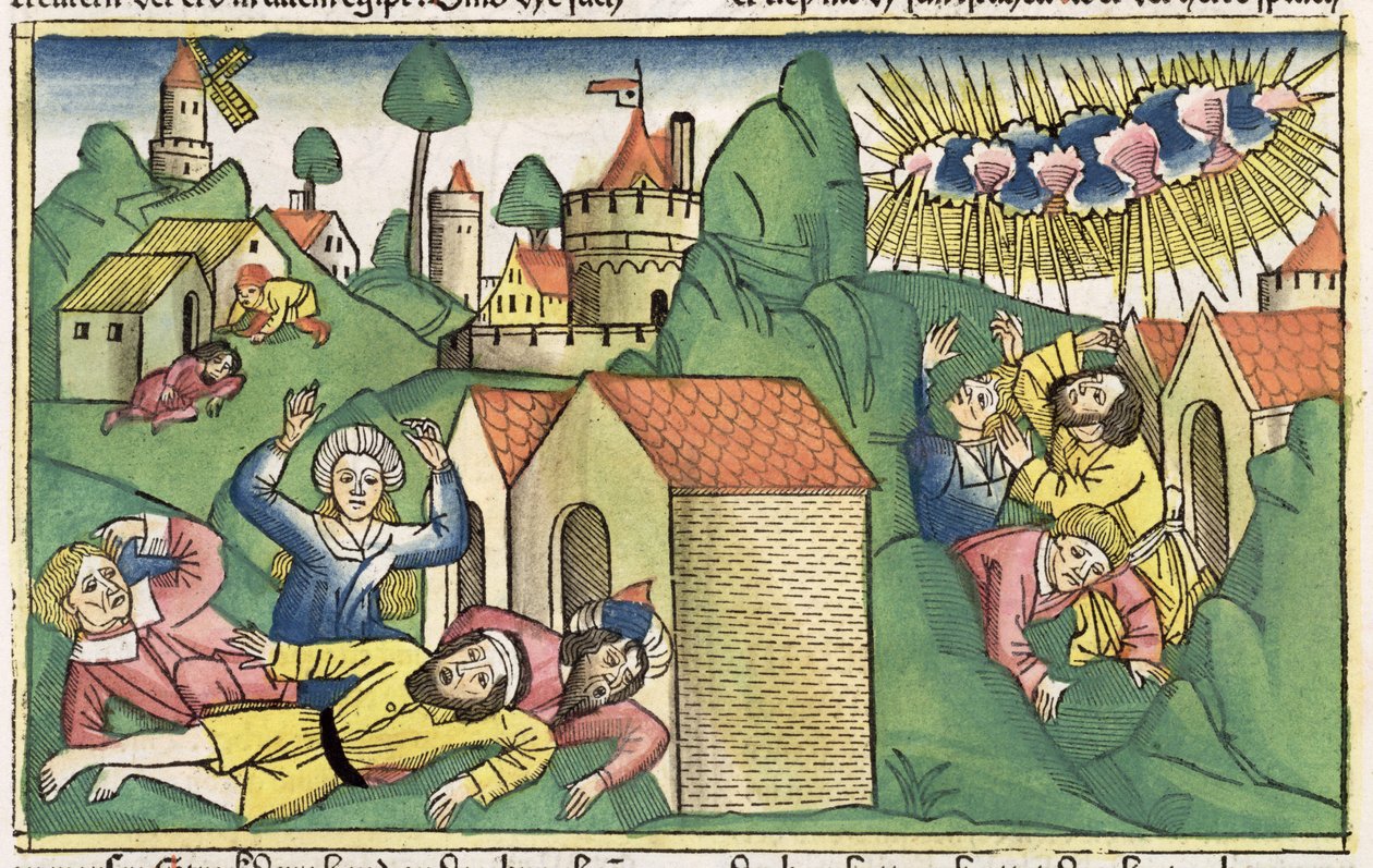 Exodus 11:1-10 The Seven Plagues of Egypt: the death of the eldest sons, from the Nuremberg Bible by German School