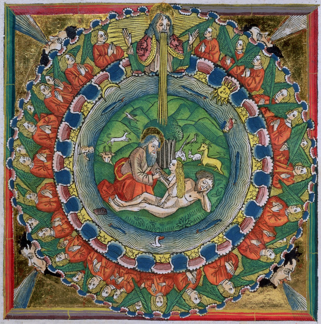 Facsimile Copy of Genesis 2:22 God Created Eve, from the Nuremberg Bible by German School