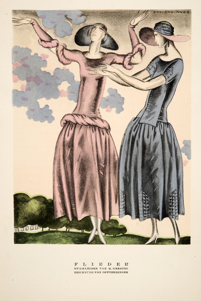 Flieder, Advertisement for Clothing by M. Gerstel, from Styl, pub. 1922 by German School