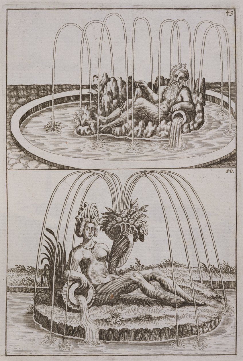 Fountains, from Architectura Curiosa Nova by Georg Andreas Bockler by German School