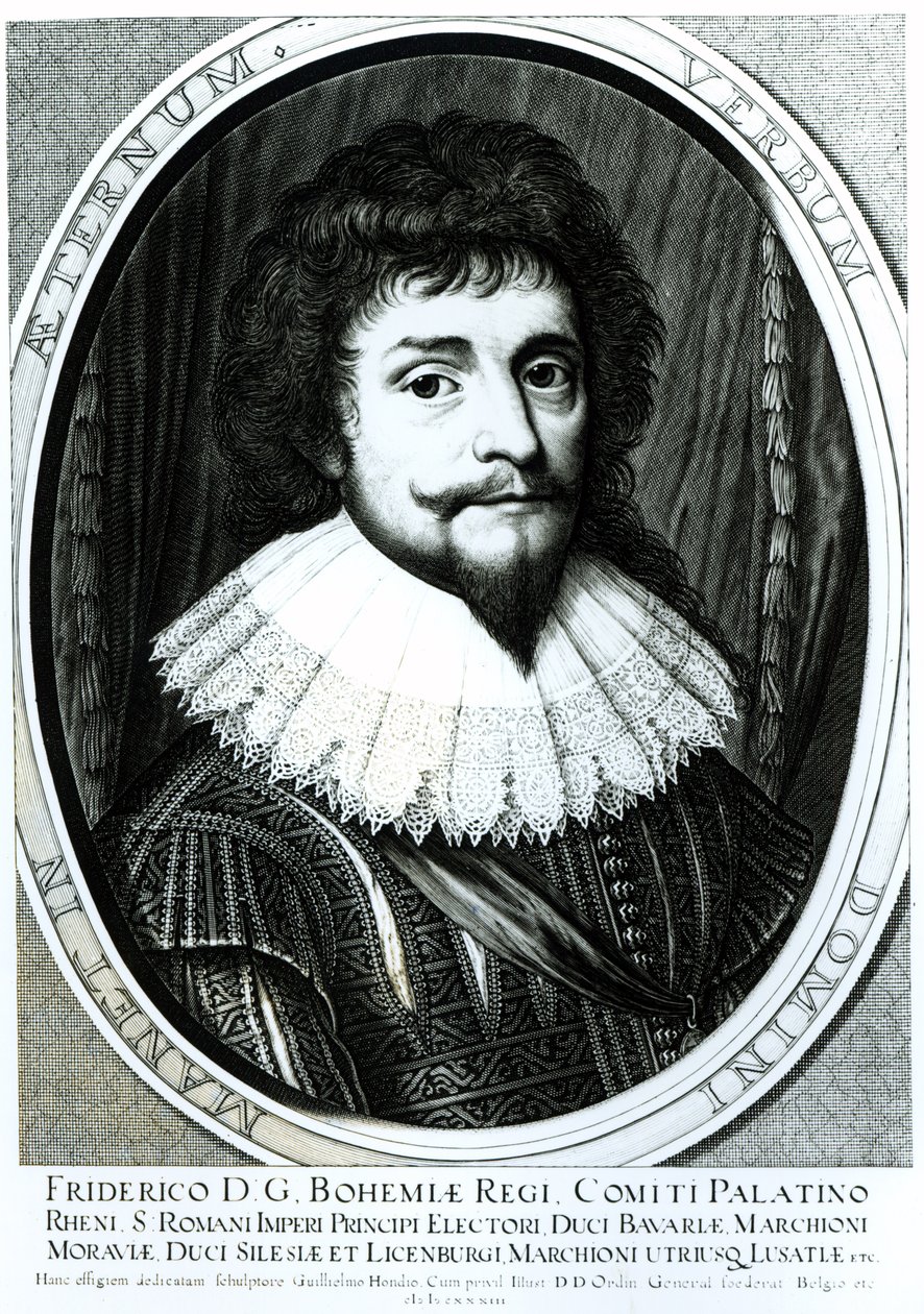 Frederick V (1596-1632), King of Bohemia, Elector Palatine of the Rhine, engraved by Willem Hondius (c.1597-c.1660), 1633 by German School