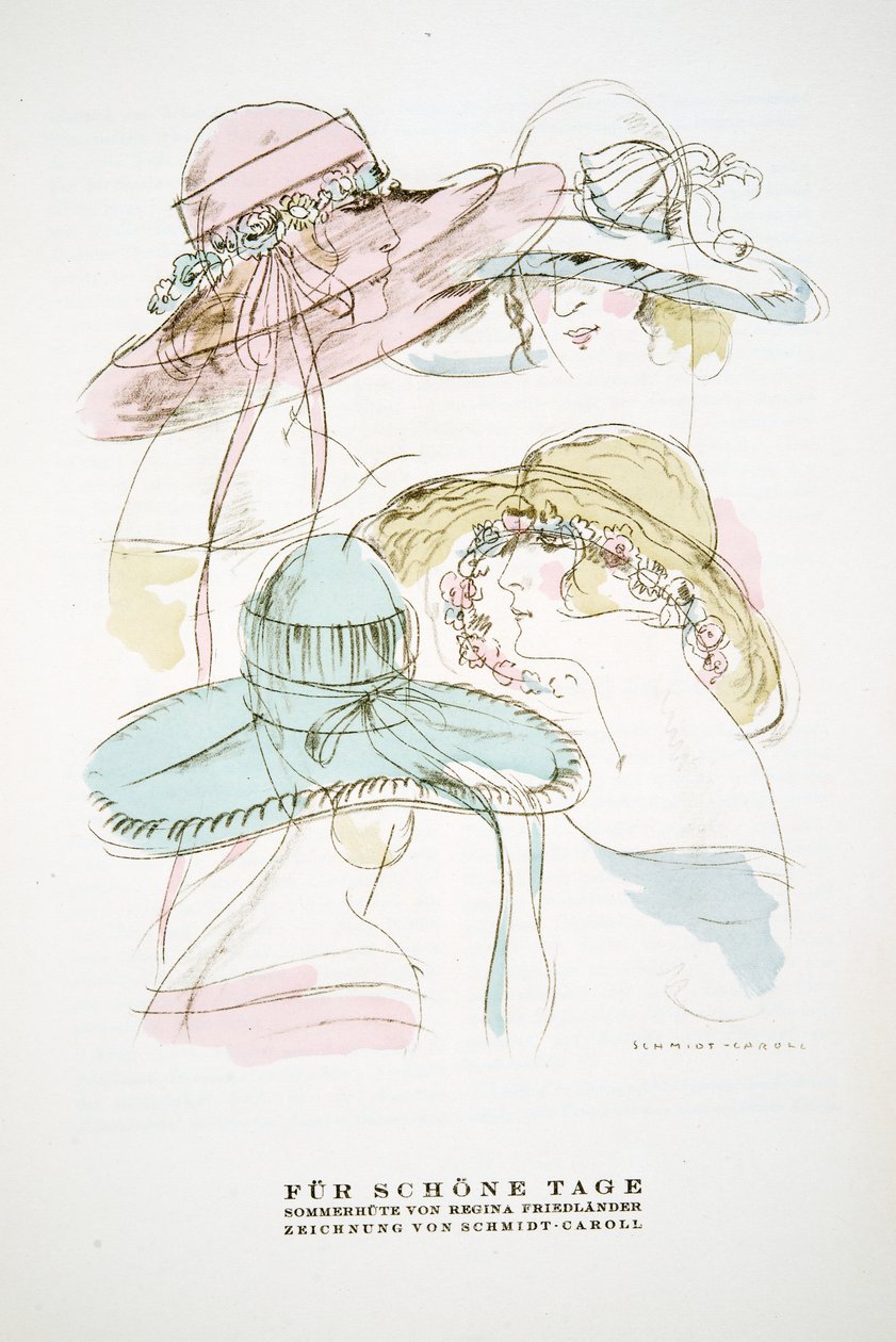 Für Schöne Tage, Advertisement for Summer Hats from Regina Friedlander, from Styl, pub. 1922 by German School
