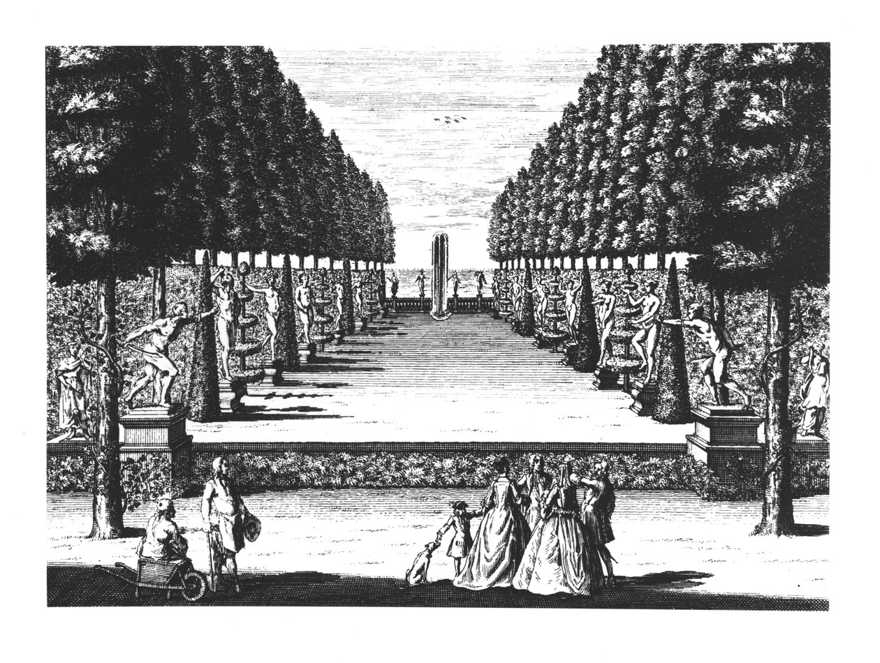 Garden Theatre at Herrenhausen, engraved by Joost Van Sasse by German School
