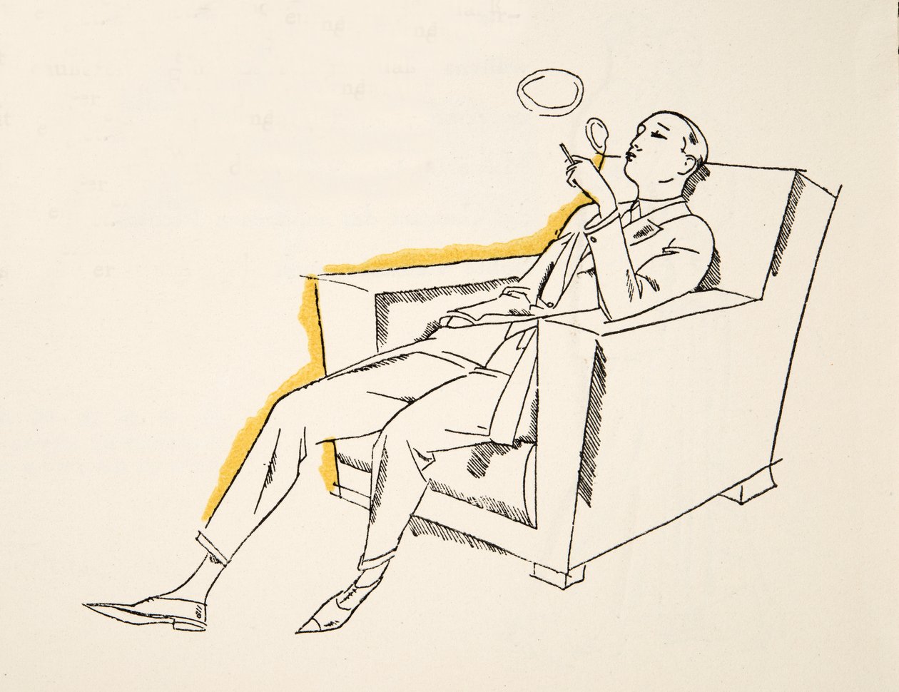 Gentleman Blowing Smoke Rings, from Styl, pub. 1922 by German School