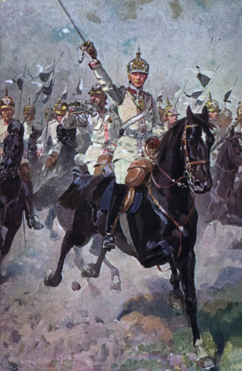 German Cavalry Making a Charge by German School