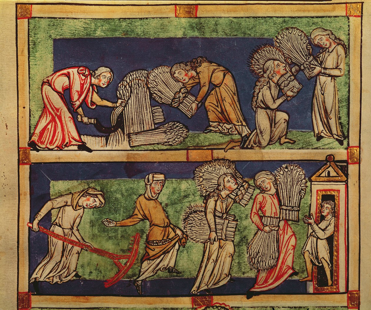 Harvesting, Rhine School by German School
