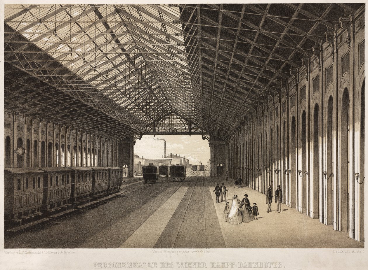 Interior of the Central Railway Station, Vienna by German School