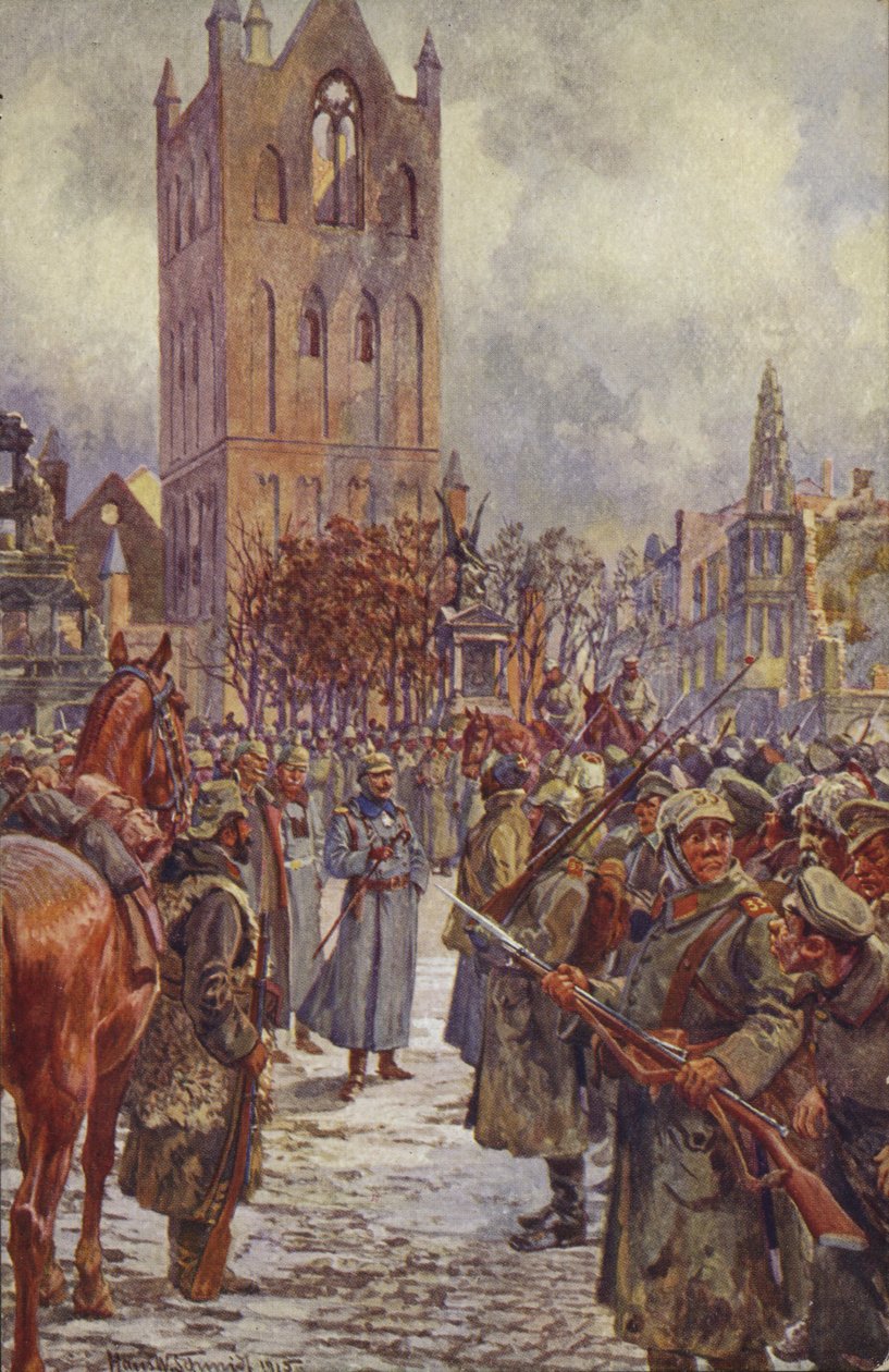 Kaiser Wilhelm II in Lyck (Elk), Poland, World War I by German School