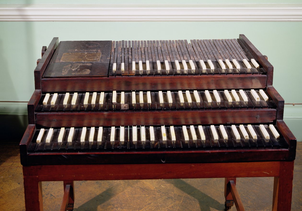 Keyboard of the original organ presented by George Frederick Handel (1685-1759) for the Chapel of the Foundling Hospital, London by German School