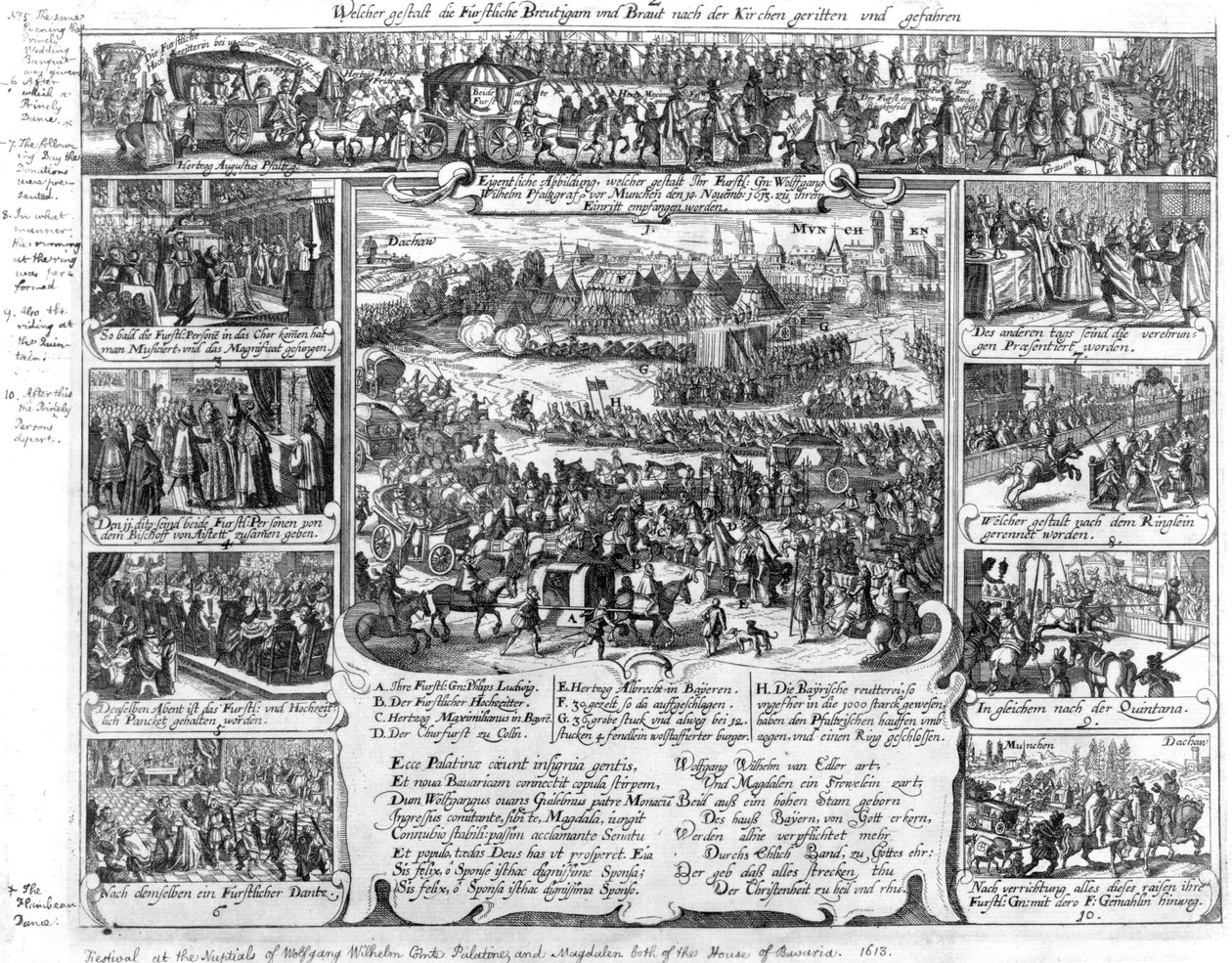 Marriage celebrations of Wolfgang Wilhelm, Count Palatine of Neuburg and Magdelene of Bavaria in 1613 by German School