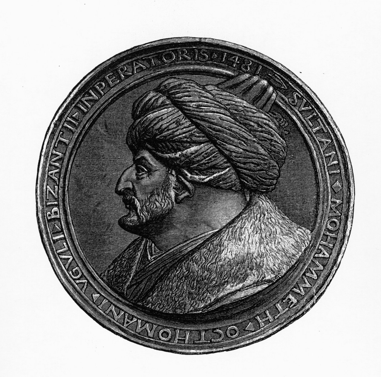 Medallion of Mehmed II, from Geschichte der Byzantiner und des Osmanisches Reiches by G.S. Hertzberg, 1883 by German School