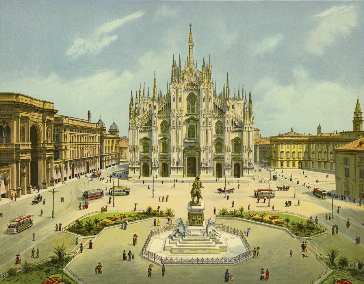 Milan, Piazza del Duomo by German School
