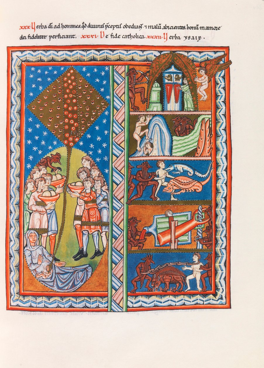 Miniature from Liber Scivias by Hildegard of Bingen, c. 1175 (facsimile) by German School