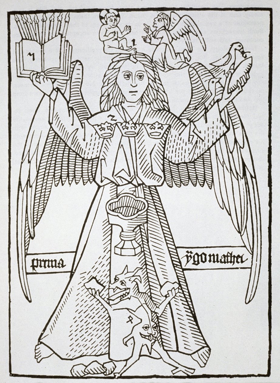 Mnemonic Figure, from Ars Memorandi, c.1470, (reprinted 1883) illustrated in a history of magic published late 19th century by German School