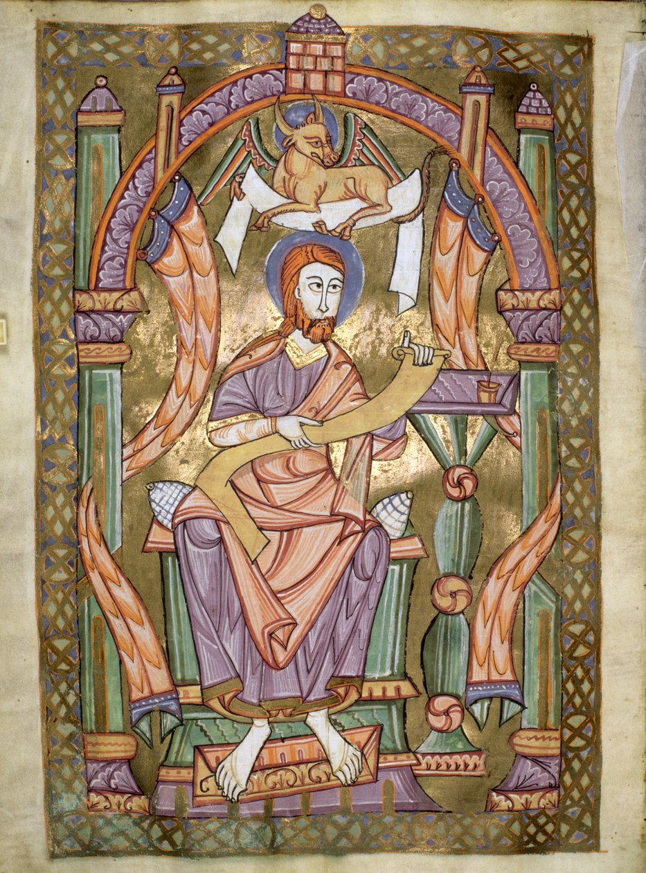 St. Luke the Evangelist, from The Evangeliarium of the Cathedral of Plock, c.1075 by German School