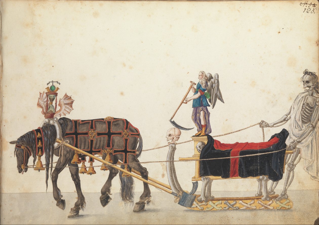 Pageant sleigh in parade by German School