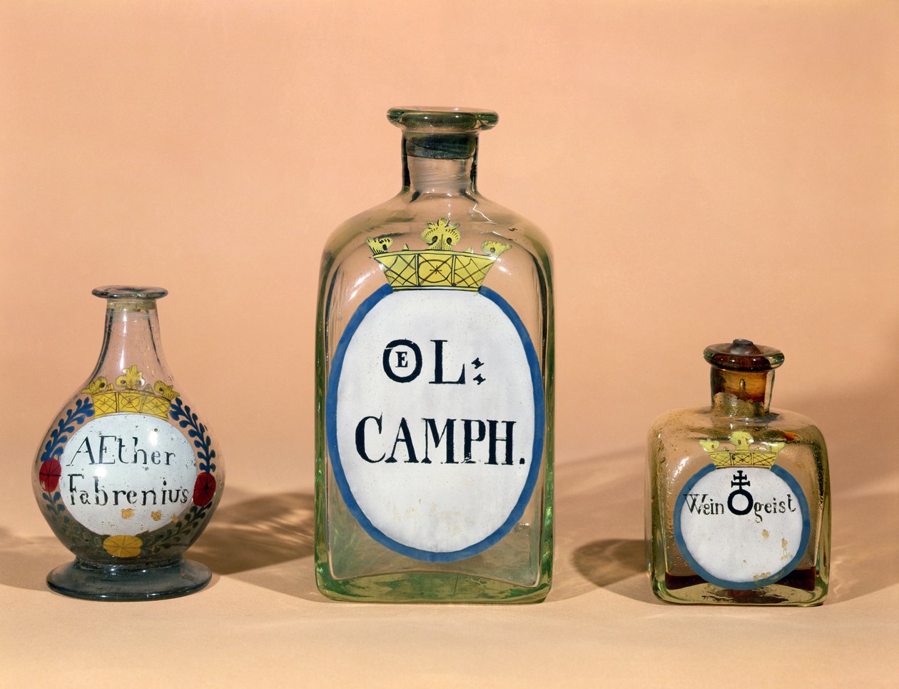 Pharmaceutical jars for Camphor and Spirit of Wine by German School