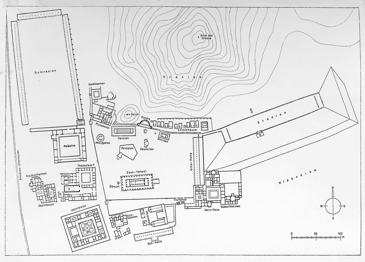 Plan of Olympia, Greece by German School