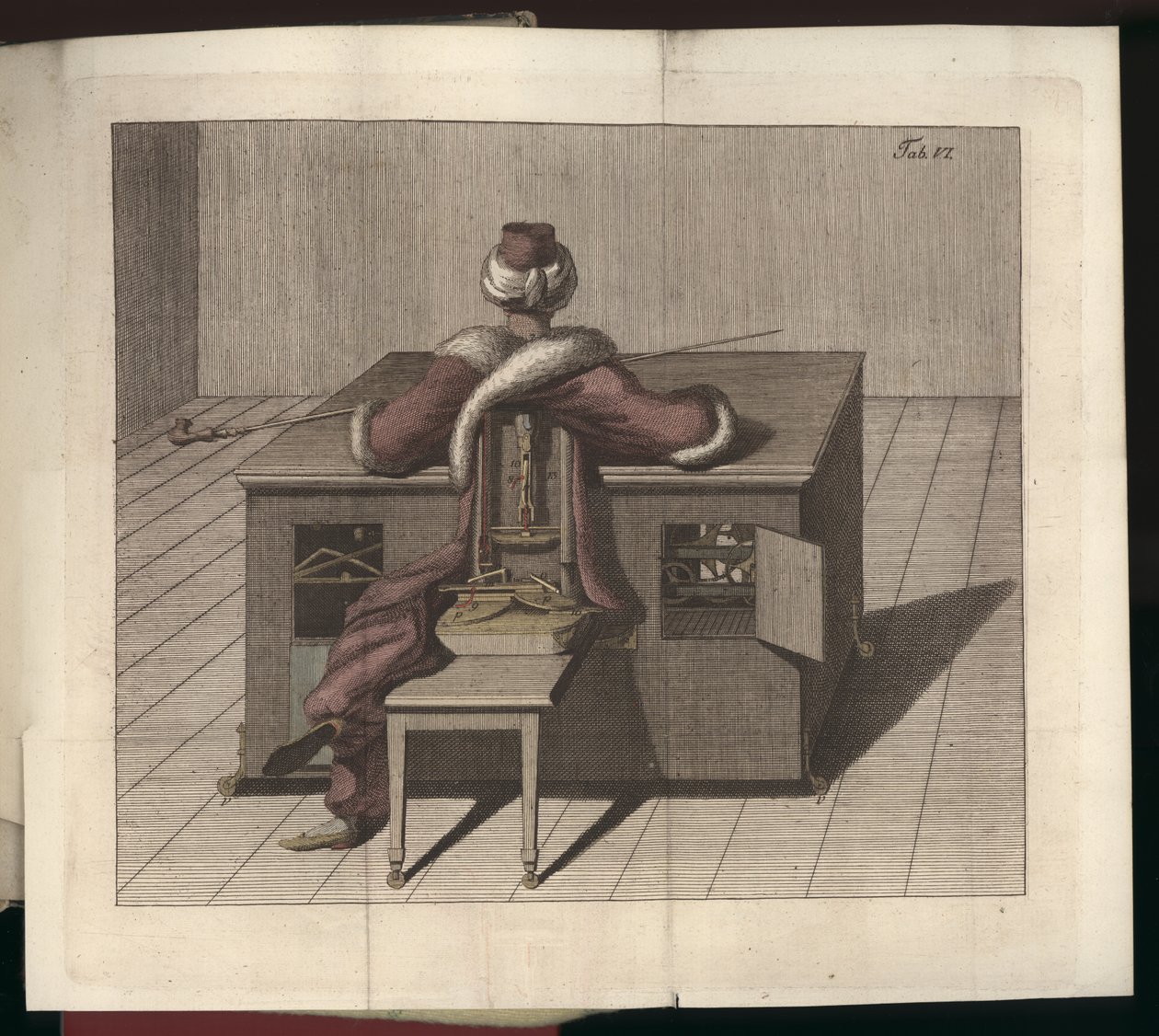 Plate VI from Uber den Schachspieler des Herrn von Kempelen und dessen Nachbildung, Leipzig und Dresden: Joh. Gottl. Breitkopf, 1789 by German School