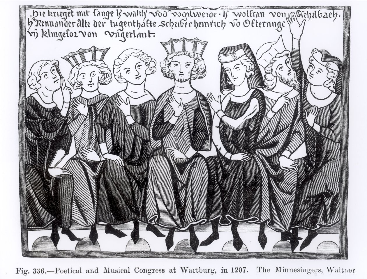 Poetical and Musical Congress, Wartburg, 1207, Illustration from Science and Literature in the Middle Ages and the Renaissance, Written and Engraved by Paul Lacroix, 1878 by German School