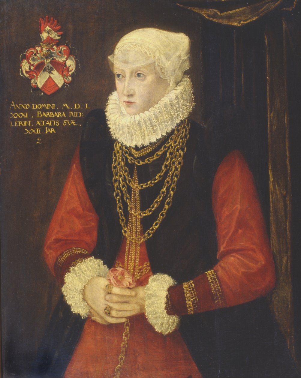 Portrait of Barbara Ridler, 1581 by German School