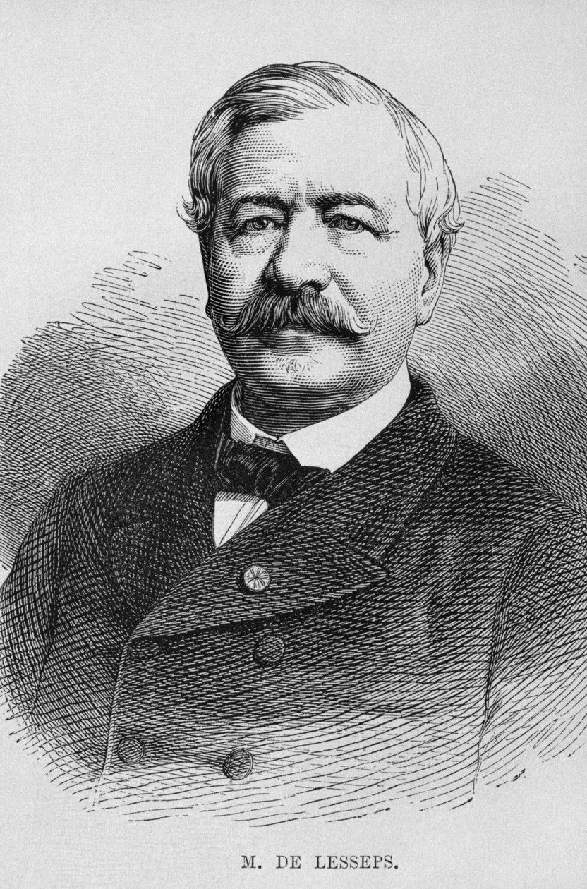 Portrait of Ferdinand Marie de Lesseps, from LEgypte by Georg Moritz Ebers, 1881 by German School
