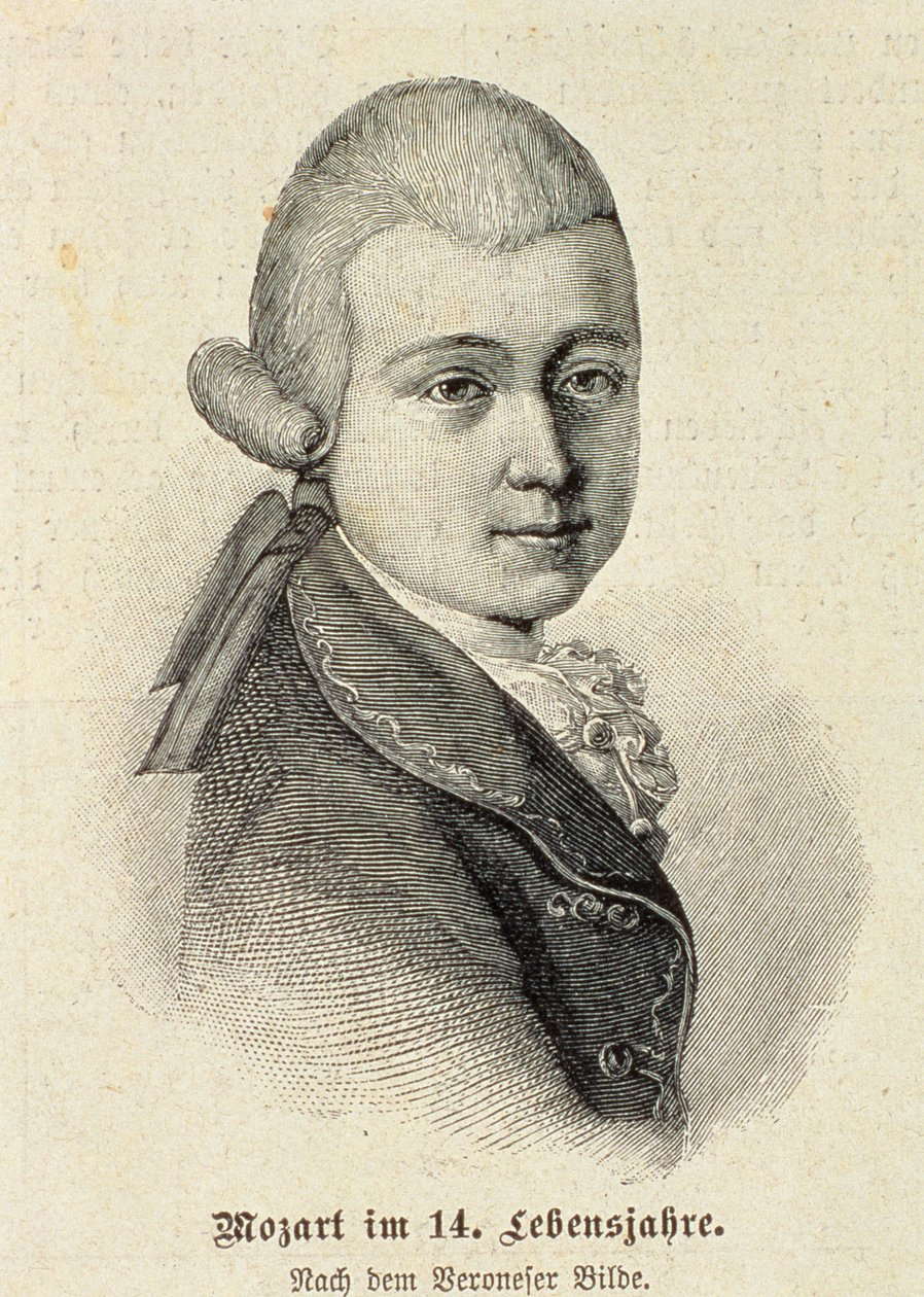 Portrait of Wolfgang Amadeus Mozart (1756-91) by German School