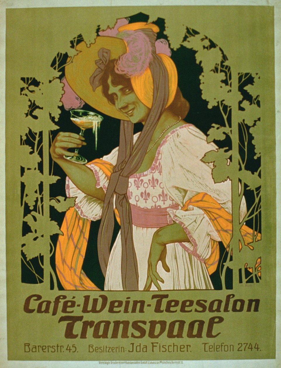 Poster advertising Transvaal a Coffee, Wine and Tea Salon by German School