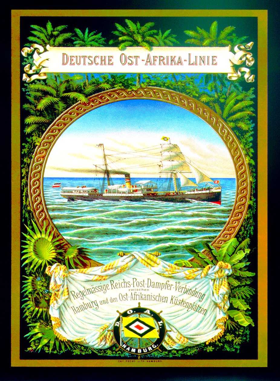 Poster Advertising the German East Africa Line, 1890 by German School