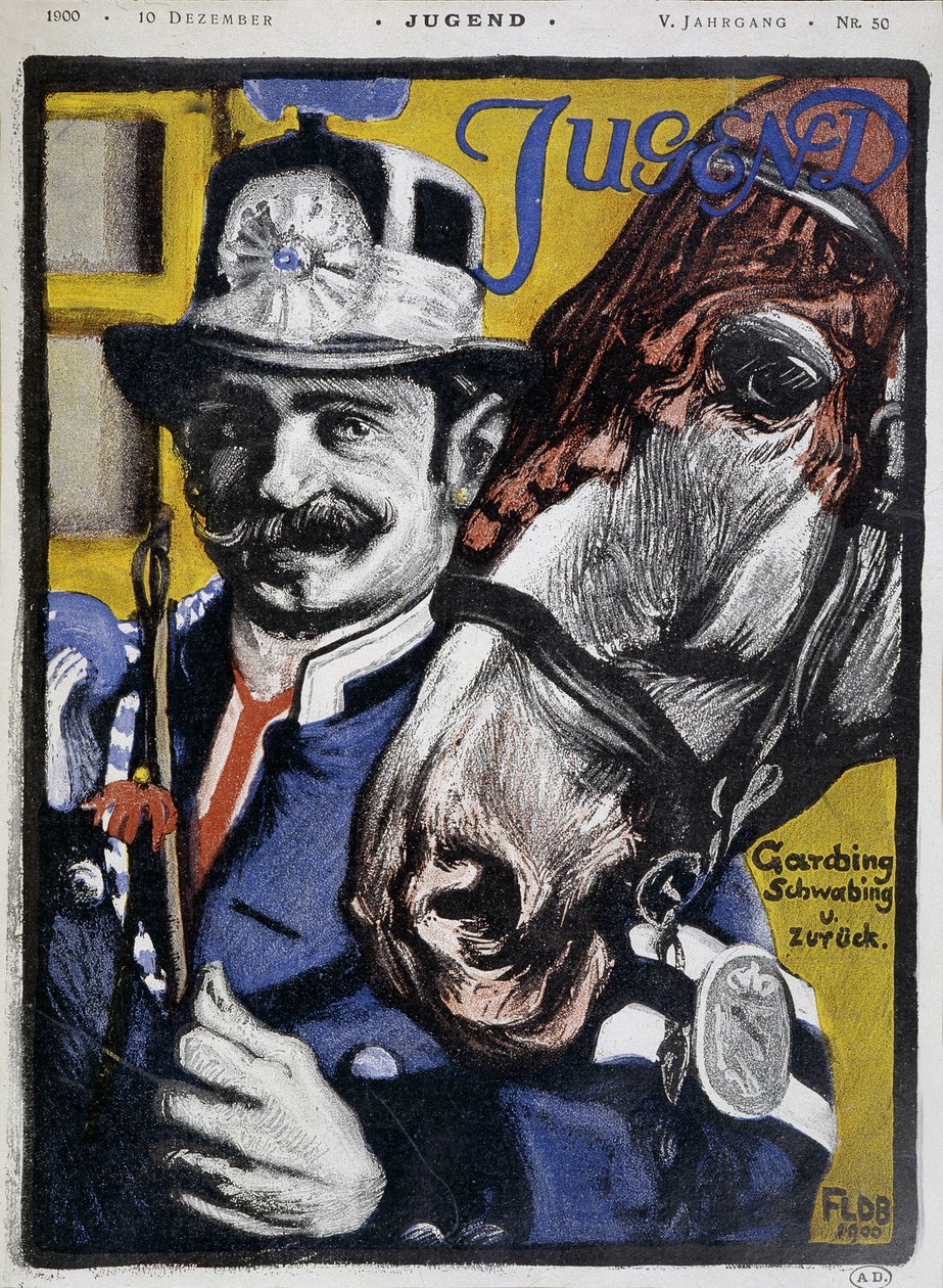 Postillion: Coachman and His Horse - in "Jugend" by German School