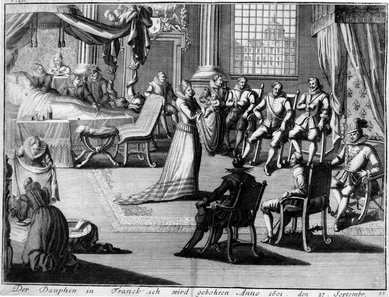 Presentation at Fontainebleau of the Dauphin to his father, King Henri IV, on 27 September, 1601 by German School