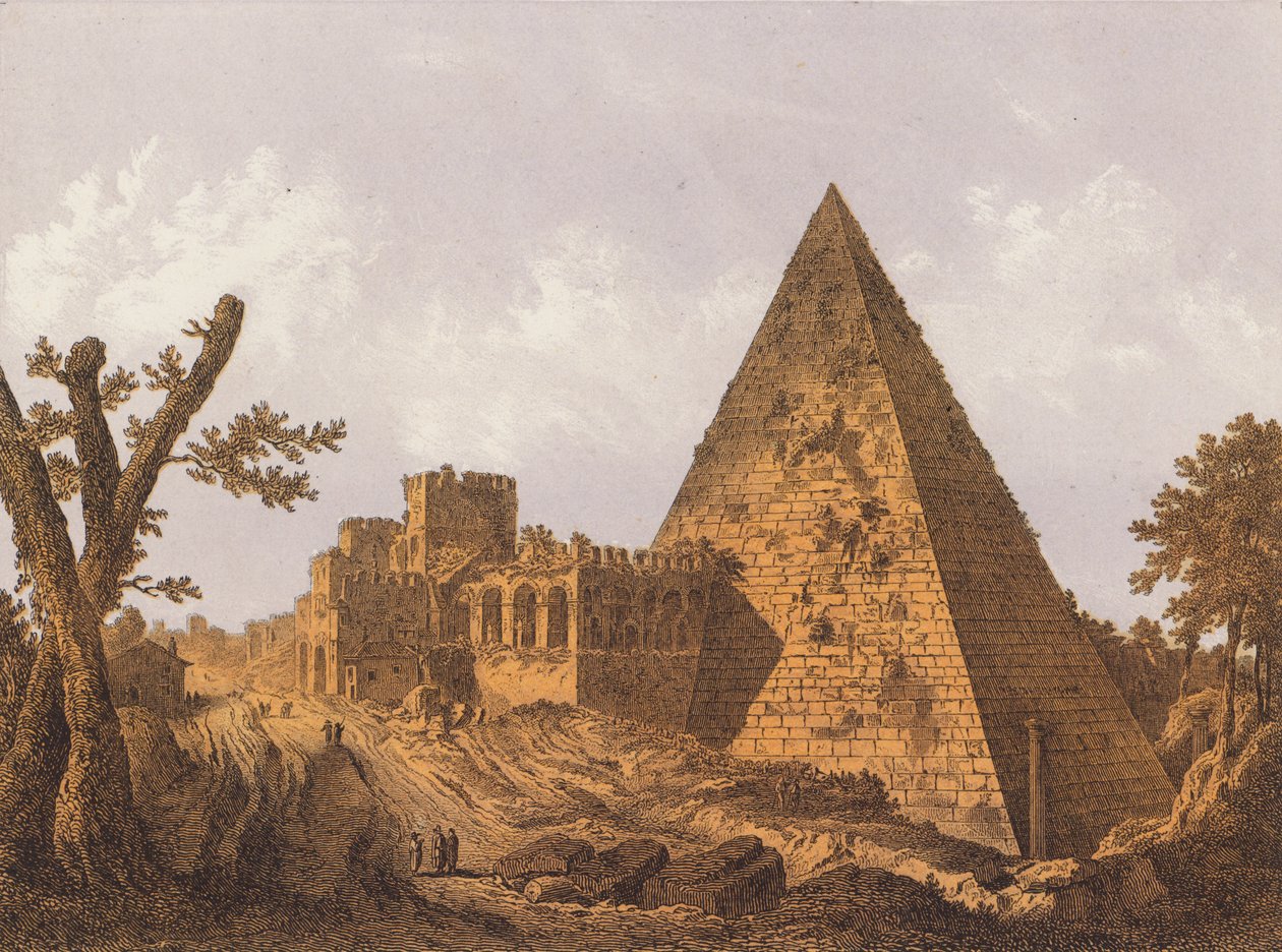 Pyramid of Cestius, Rome by German School