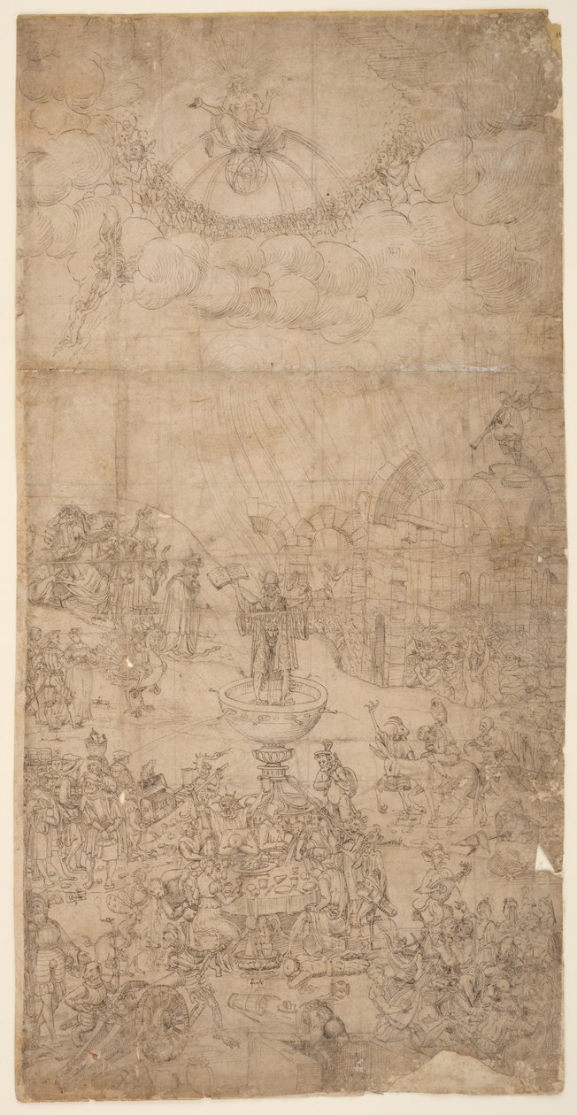 Religious allegory with the seven sacraments and the seven deadly sins by German School