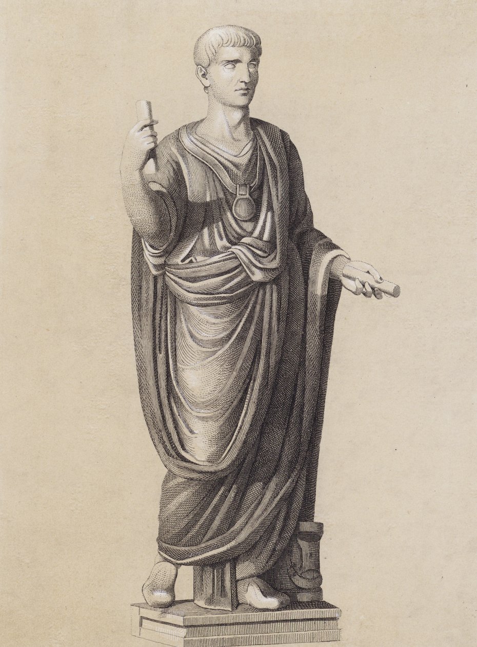 Roman Man Wearing the Toga Praetexta by German School