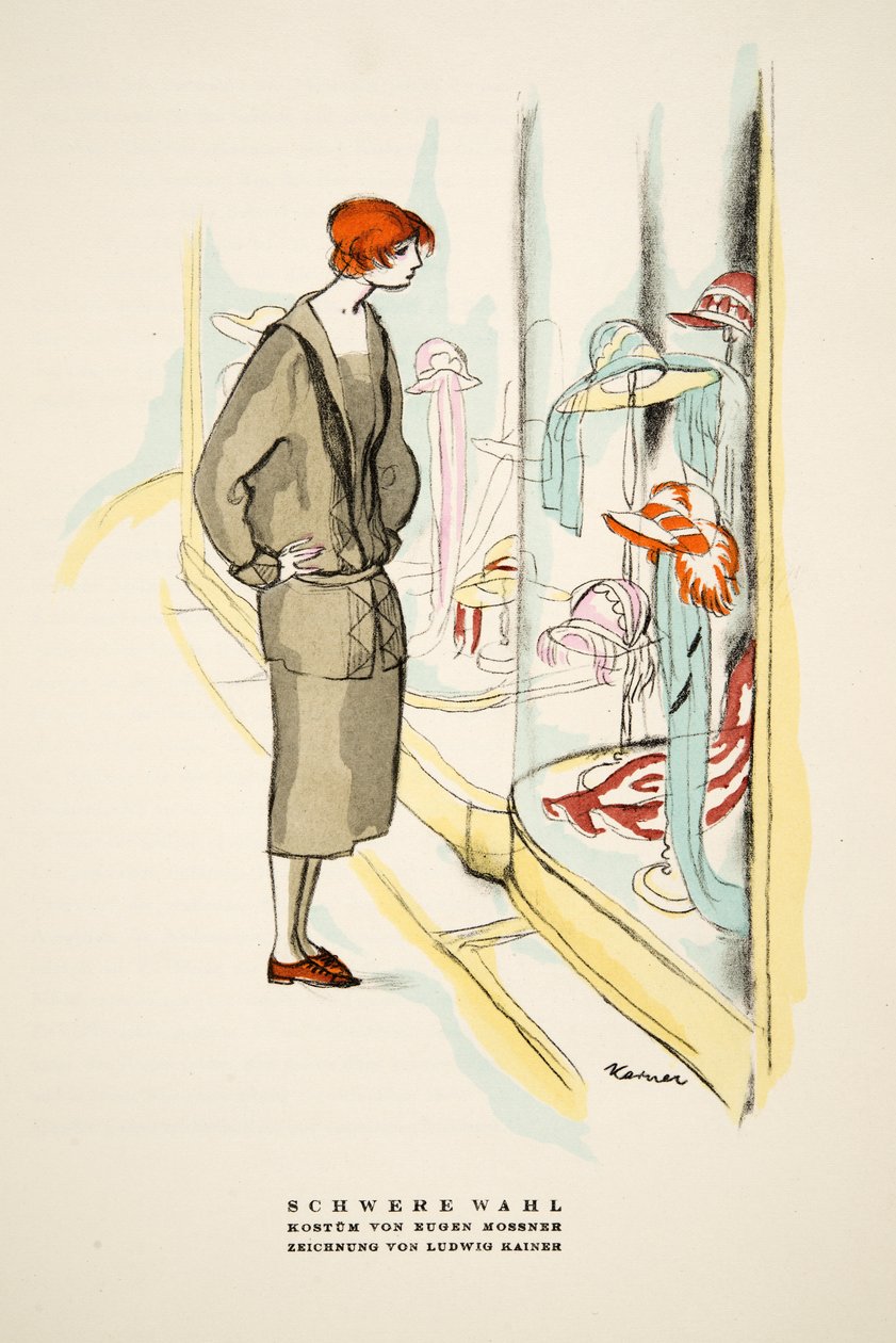 Schwere Wahl, Outfit by Eugen Mossner, from Styl, pub. 1922 by German School
