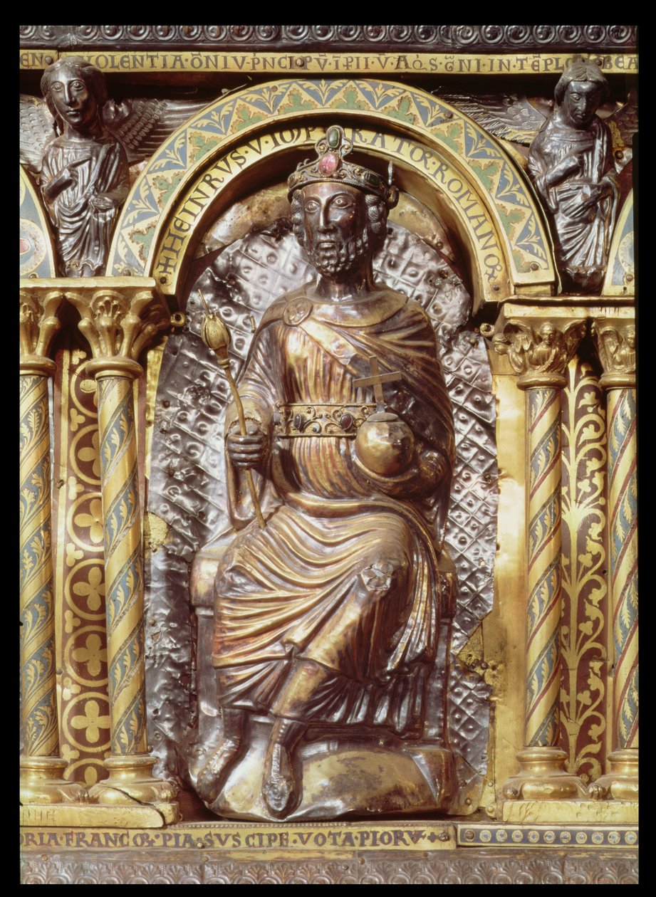 Shrine of Emperor Charlemagne, Detail of Henri IV, 1215 by German School