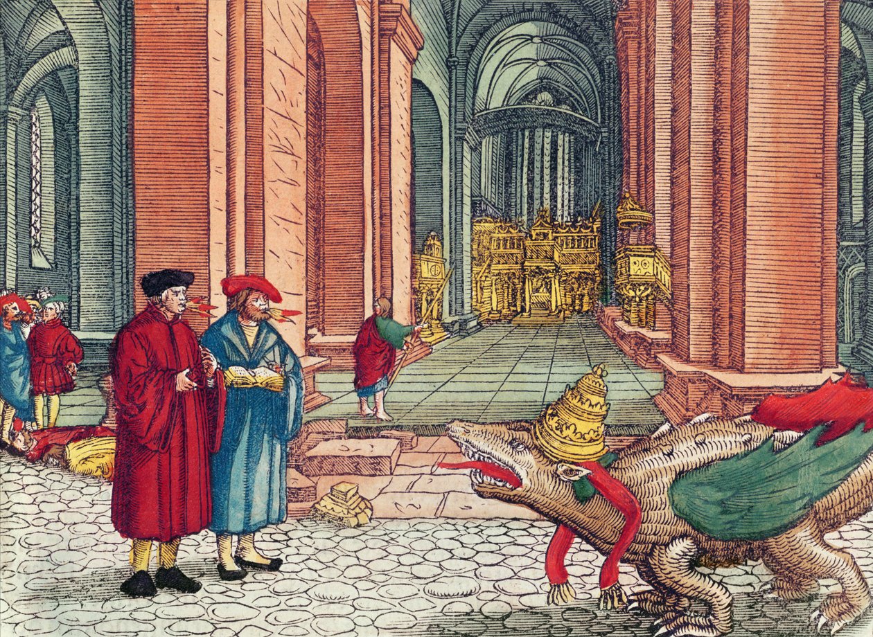 Speaking in tongues, Pentecost, from the Luther Bible by German School