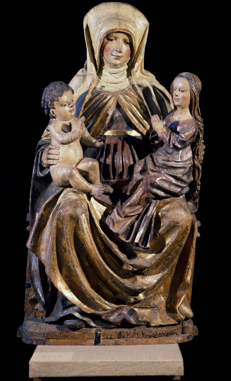 St Anne with Virgin and Child (sculpture by Southern Swabia school) by German School