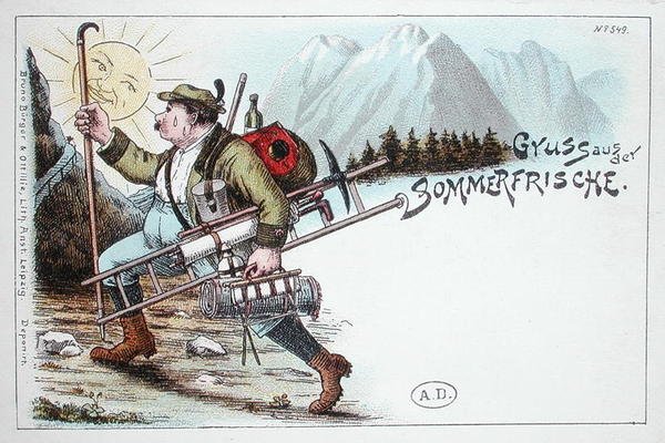 Summer holiday postcard, late 19th or early 20th century by German School