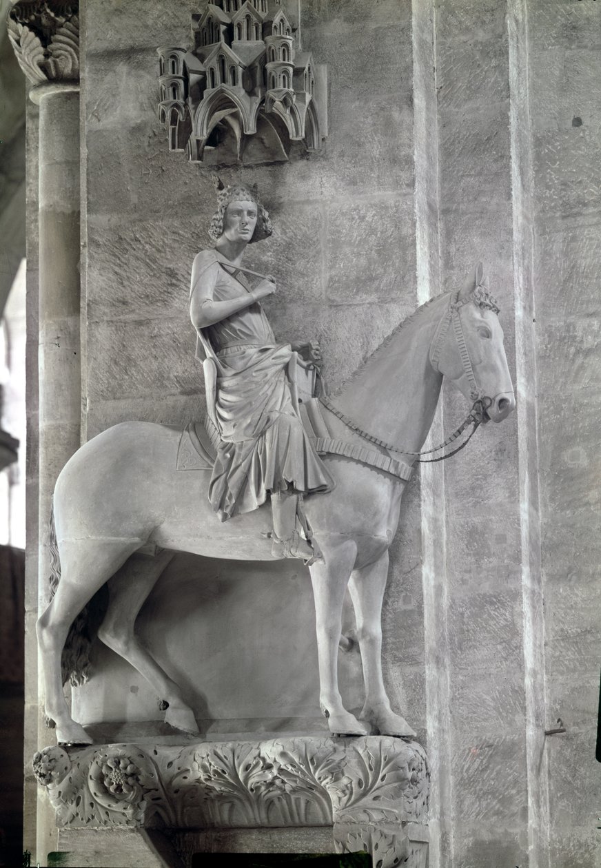 The Bamberg Rider, 1230-35 by German School: Fine art print
