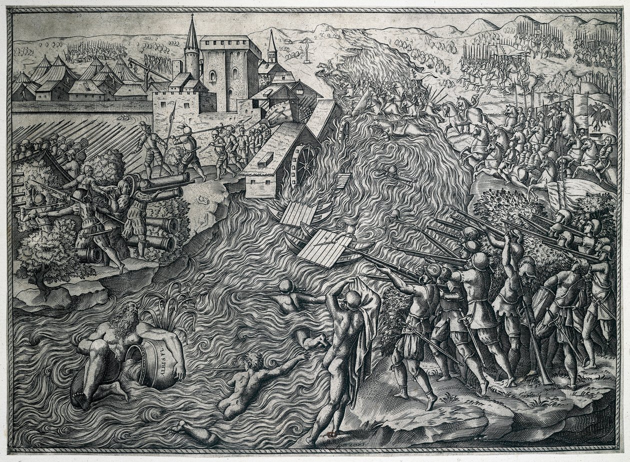 The Battle of Muehlberg, April 25, 1547 by German School